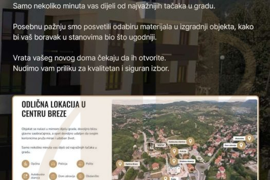 NOVOGRADNJA – STANOVI – BREZA 37m2 – 94 m2